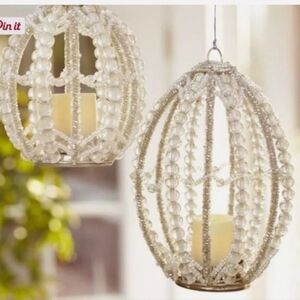 Pottery Barn Beaded Egg Candleholder Easter